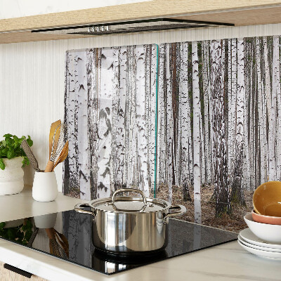 Snijplanken glas Witte stammen van berkenbomen