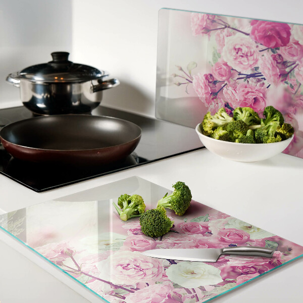 Snijplanken glas Roze bloemenmotief