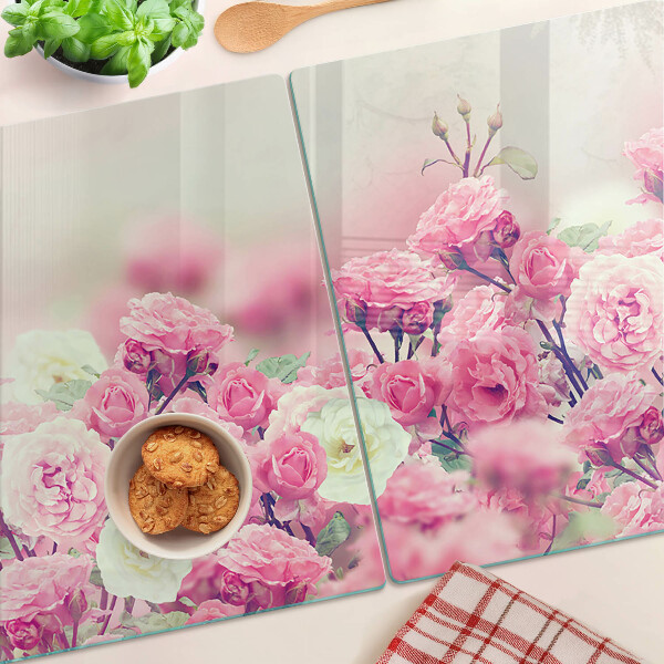 Snijplanken glas Roze bloemenmotief