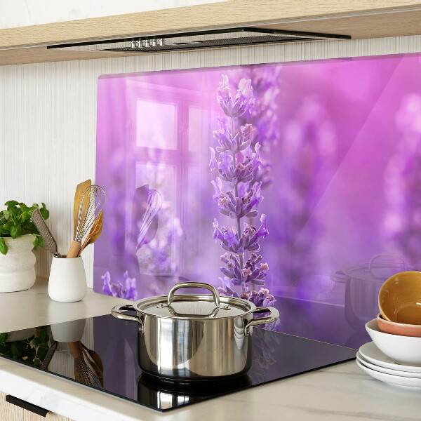 Glazen snijplanken Lavendelbloemen op een paarse achtergrond