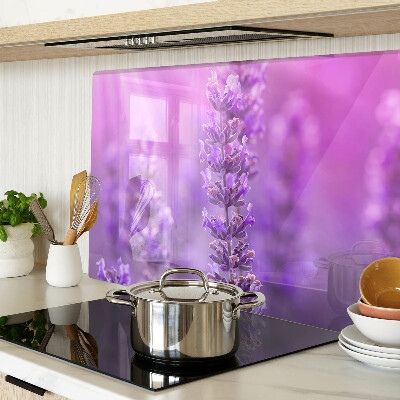 Glazen snijplanken Lavendelbloemen op een paarse achtergrond