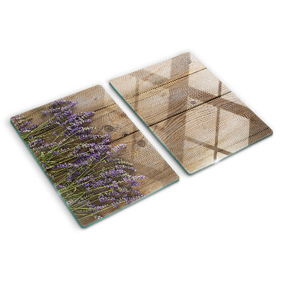 Snijplanken glas Lavendel op een houten achtergrond