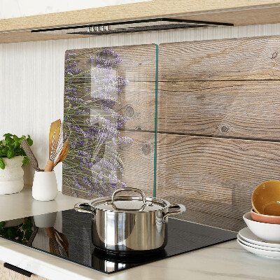 Snijplanken glas Lavendel op een houten achtergrond