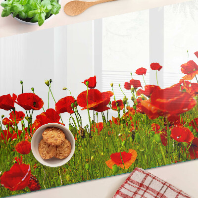 Snijplanken glas Klaprozen in de wei