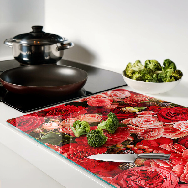 Glazen snijplanken Bloemenpatroon met rozen