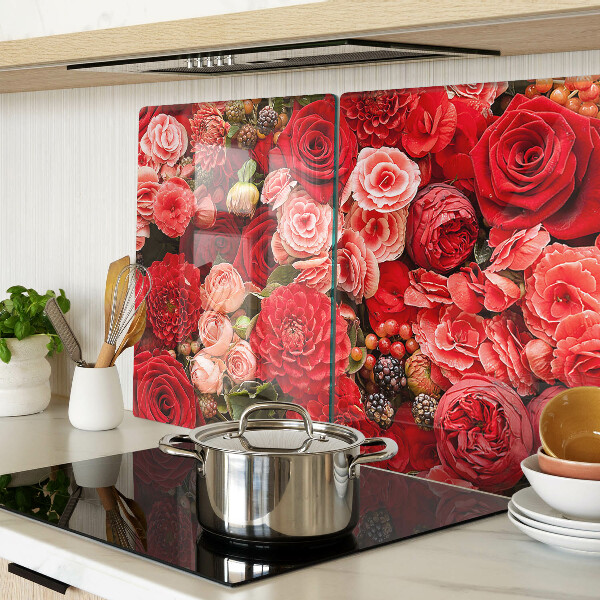 Glazen snijplanken Bloemenpatroon met rozen