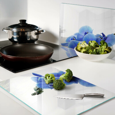 Snijplanken van glas Blauwe orchideeën
