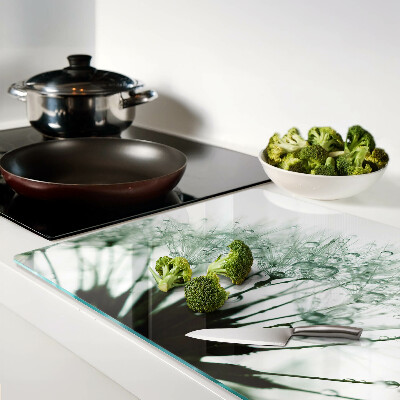 Snijplanken glas Paardenbloemen met waterdruppels