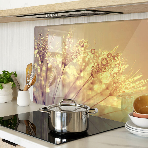 Glazen snijplanken Bloemen met waterdruppels