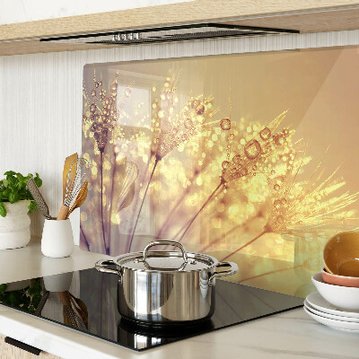 Glazen snijplanken Bloemen met waterdruppels