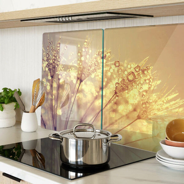 Glazen snijplanken Bloemen met waterdruppels