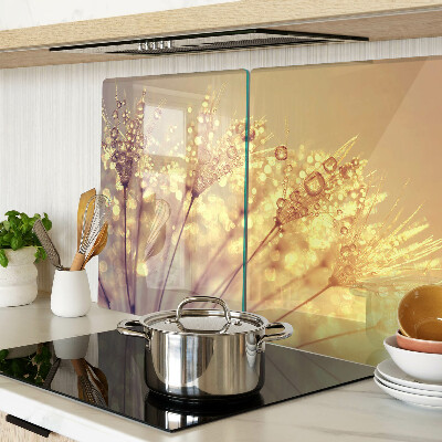 Glazen snijplanken Bloemen met waterdruppels