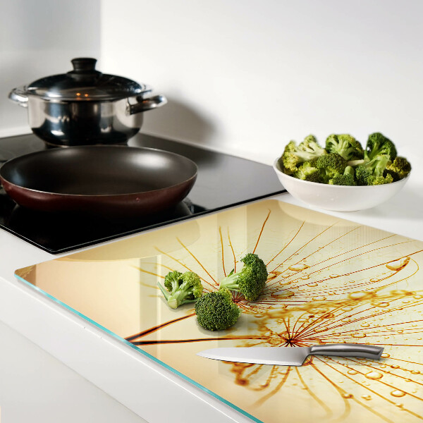 Glazen snijplanken Bloemen met waterdruppels