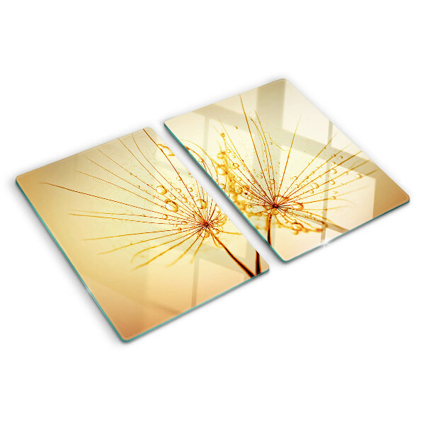 Glazen snijplanken Bloemen met waterdruppels