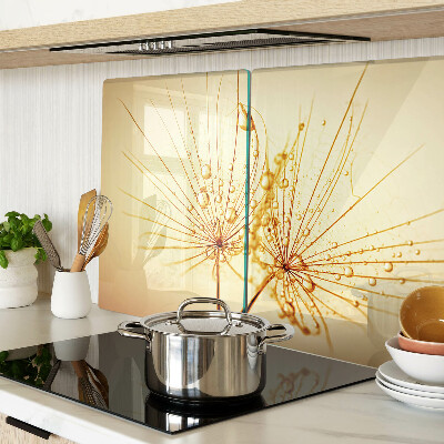 Glazen snijplanken Bloemen met waterdruppels