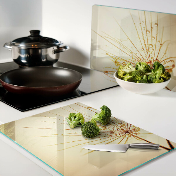 Glazen snijplanken Bloemen met waterdruppels