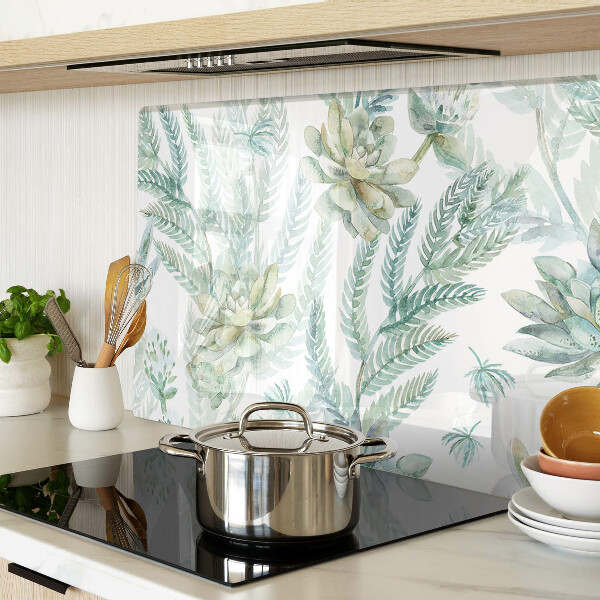 Snijplanken van glas Vetplanten en bladeren