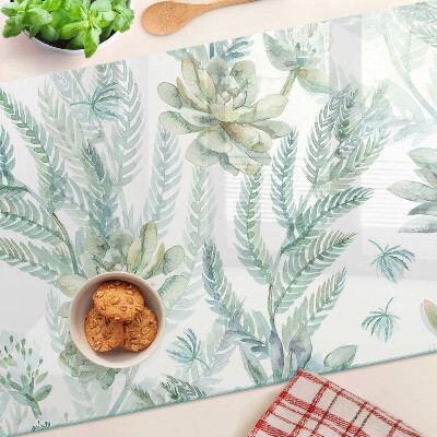 Snijplanken van glas Vetplanten en bladeren