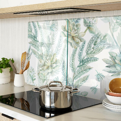 Snijplanken van glas Vetplanten en bladeren