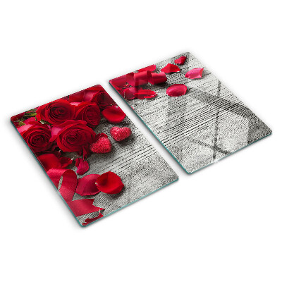 Snijplanken glas Rozen en hartvormige bloemblaadjes