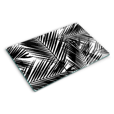 Glazen snijplanken Palmbladeren in zwart-wit