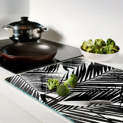 Glazen snijplanken Palmbladeren in zwart-wit