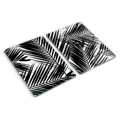 Glazen snijplanken Palmbladeren in zwart-wit