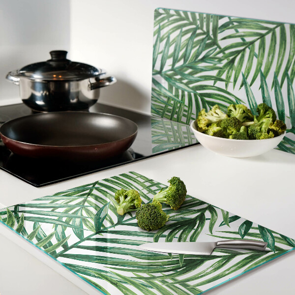 Snijplanken glas Palmbladeren in verschillende tinten groen