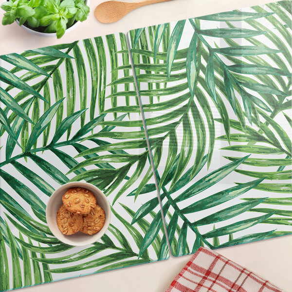 Snijplanken glas Palmbladeren in verschillende tinten groen