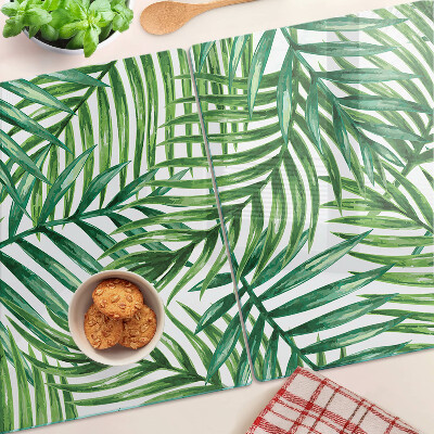 Snijplanken glas Palmbladeren in verschillende tinten groen
