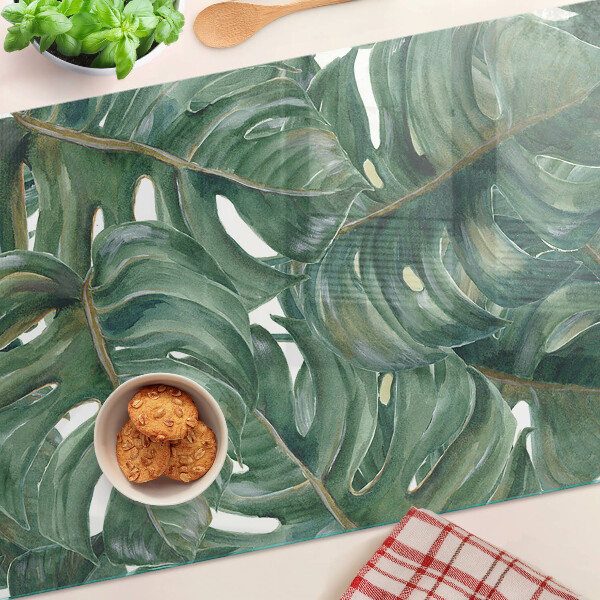 Glazen snijplanken Monstera-bladeren
