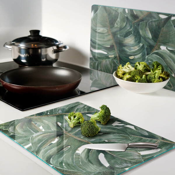 Glazen snijplanken Monstera-bladeren