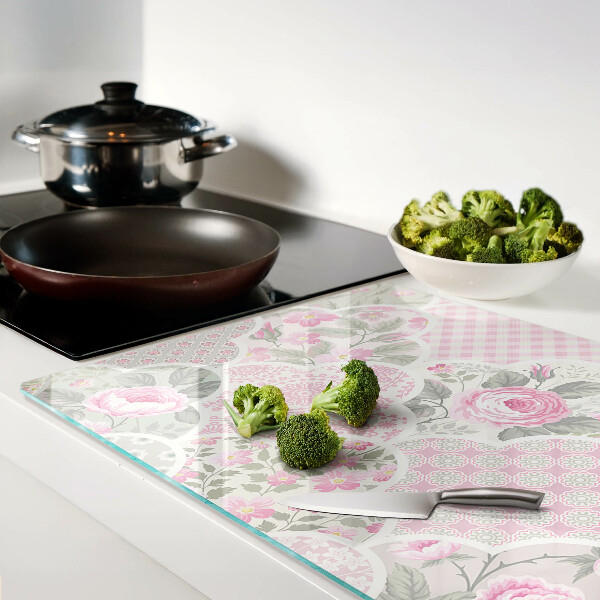 Glazen snijplanken Bloemenpatroon in pasteltinten