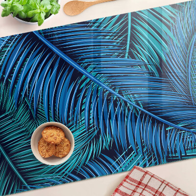 Snijplanken van glas Palmbladeren in verschillende tinten blauw