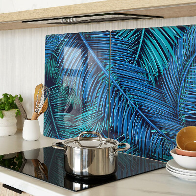 Snijplanken van glas Palmbladeren in verschillende tinten blauw