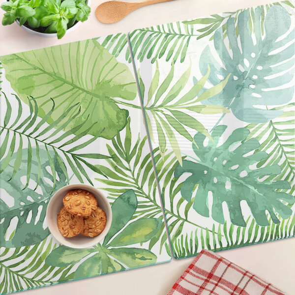 Glazen snijplanken Plantmotief met bladeren