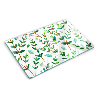 Snijplanken glas Bladeren en takjes in het groen