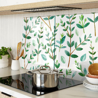 Snijplanken glas Bladeren en takjes in het groen