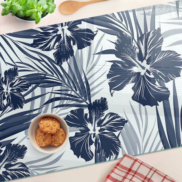 Glazen snijplanken Tropisch bloemenmotief