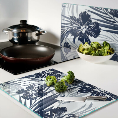 Glazen snijplanken Tropisch bloemenmotief