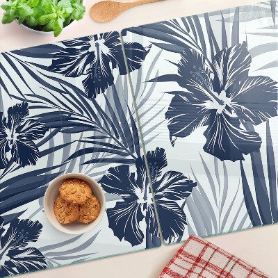 Glazen snijplanken Tropisch bloemenmotief