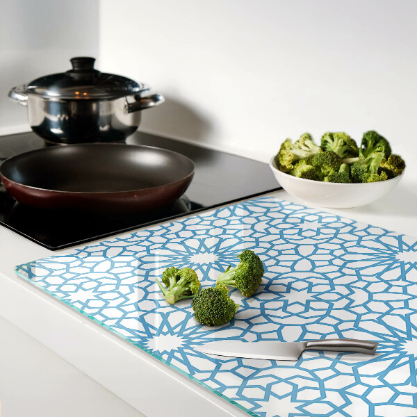 Snijplanken van glas Bloemenmotief in blauwe tinten