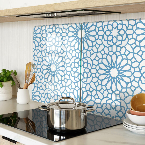 Snijplanken van glas Bloemenmotief in blauwe tinten