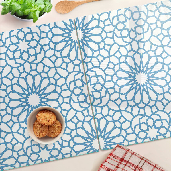 Snijplanken van glas Bloemenmotief in blauwe tinten