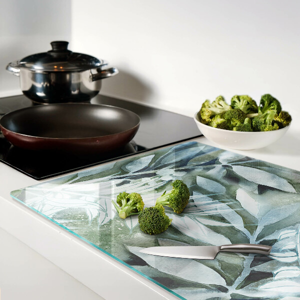 Snijplanken van glas Tropische bladeren in pasteltinten