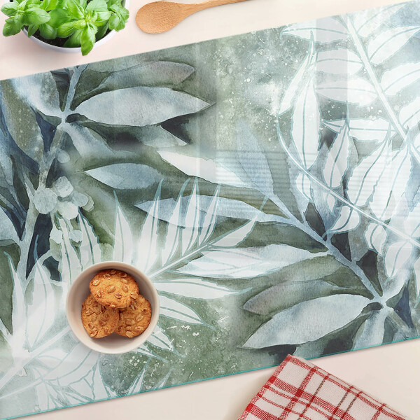 Snijplanken van glas Tropische bladeren in pasteltinten