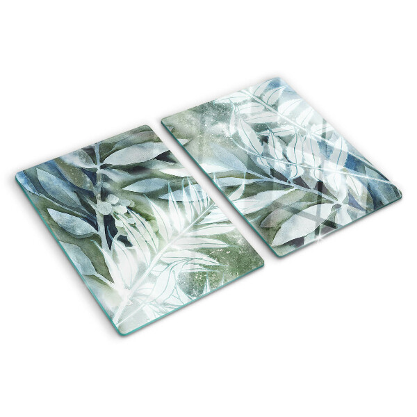 Snijplanken van glas Tropische bladeren in pasteltinten