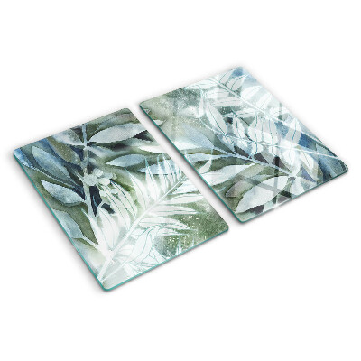 Snijplanken van glas Tropische bladeren in pasteltinten