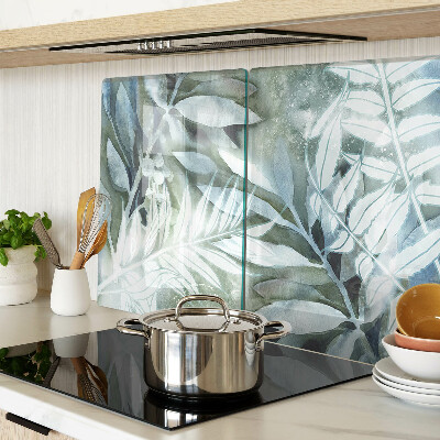 Snijplanken van glas Tropische bladeren in pasteltinten