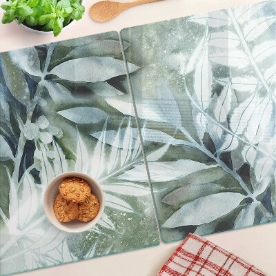 Snijplanken van glas Tropische bladeren in pasteltinten